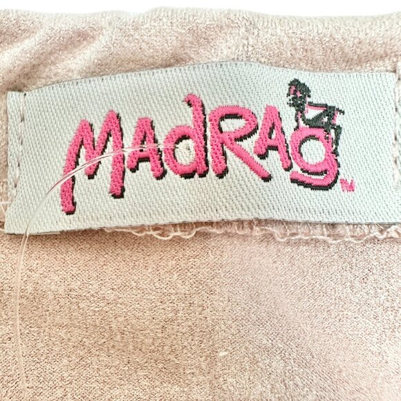 Madrag Midi Skirt Womens L Pink Suede Unique Kick Pleat Design Poly Spandex NWT - Picture 4 of 7